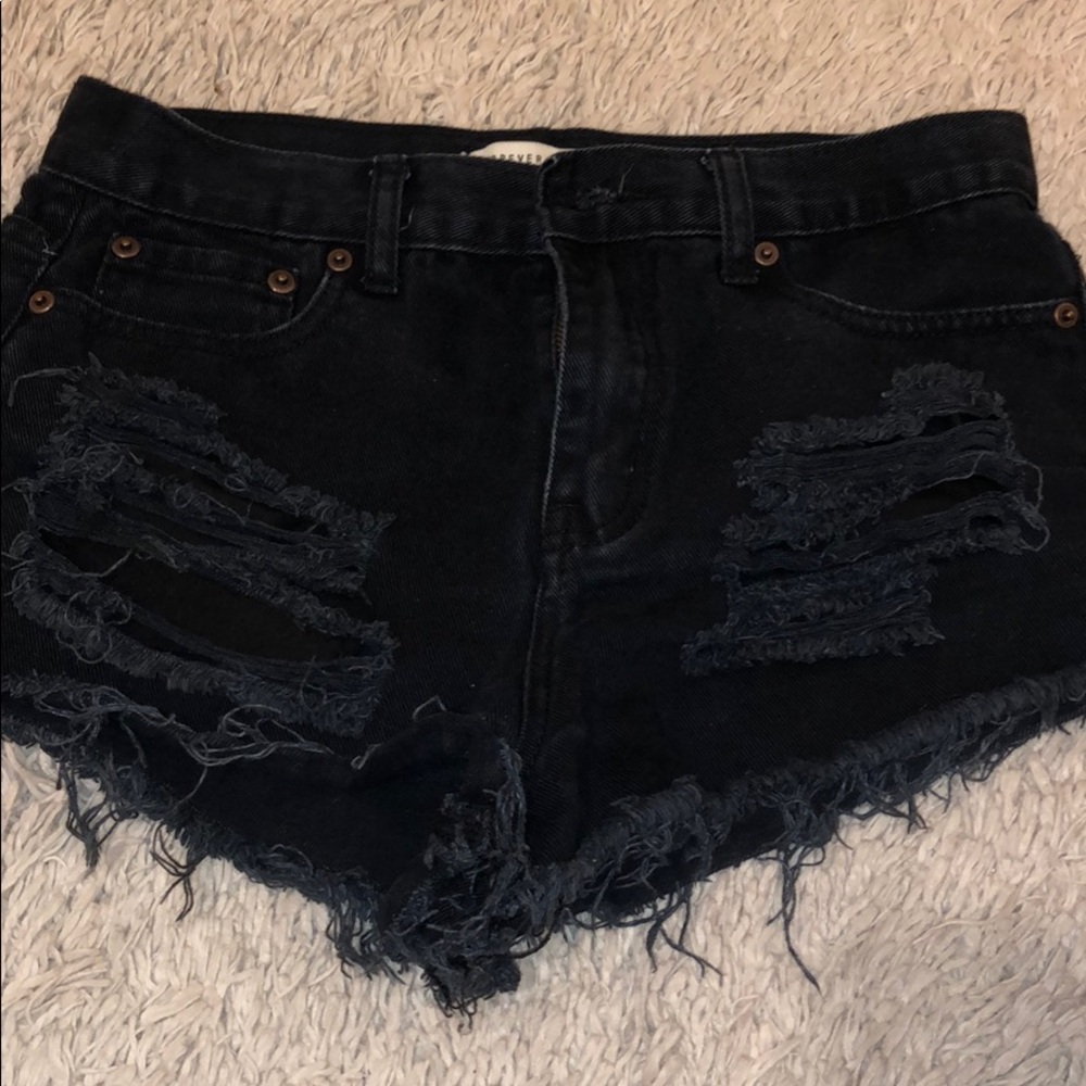 Black Denim Shorts